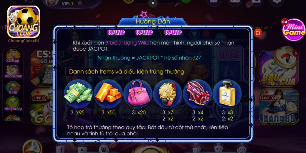 Bảng hệ số thưởng trong trò chơi