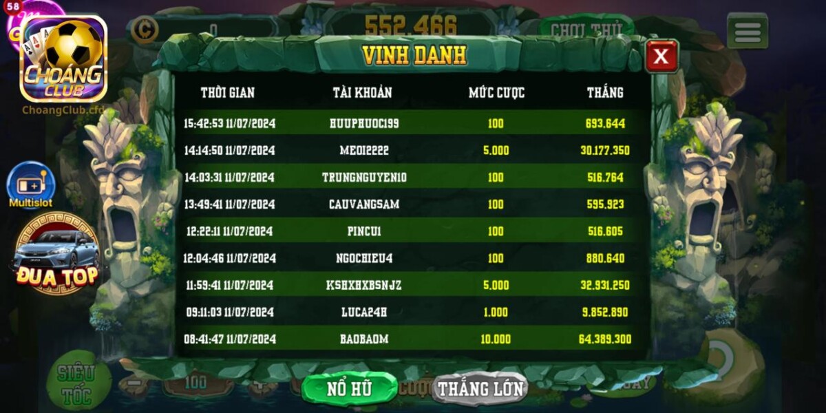 Tính năng xem BXH đặc biệt